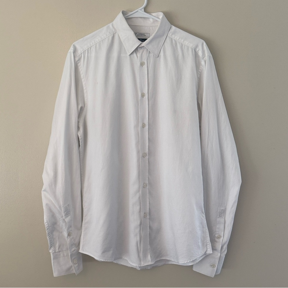 Versace Collection White Dress Shirt Trend Cut Size Large 16/41
